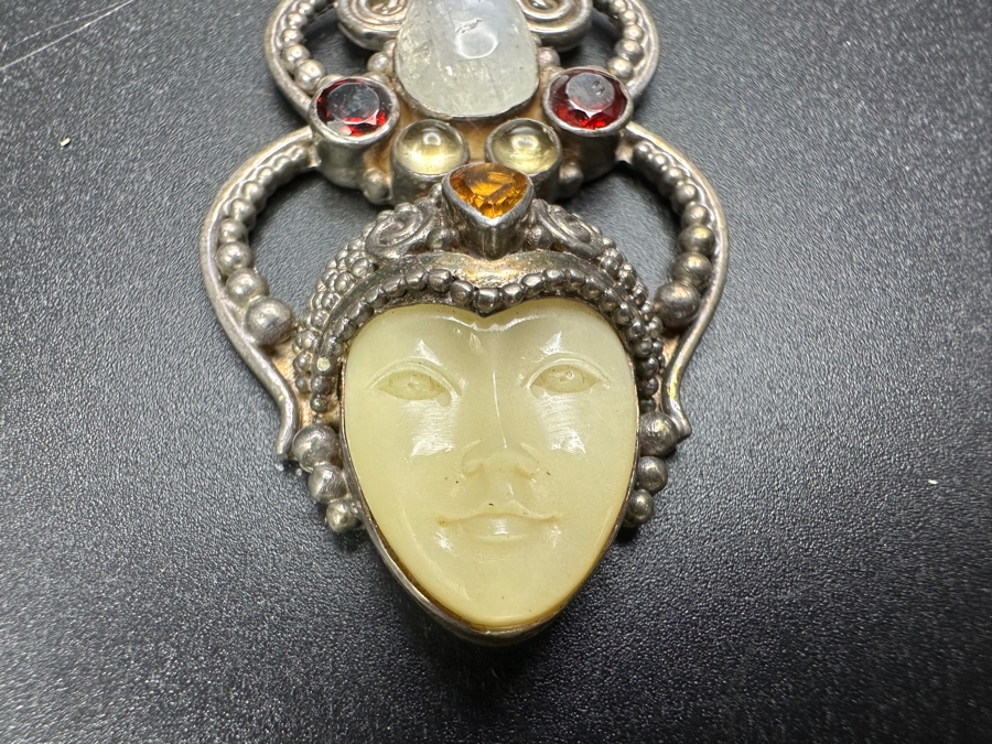 Sterling Silver Pendant With Stones 2.3'L 18.5g [Photo 2]