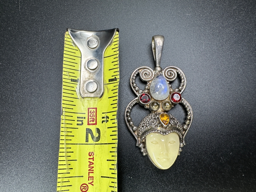 Sterling Silver Pendant With Stones 2.3'L 18.5g [Photo 5]