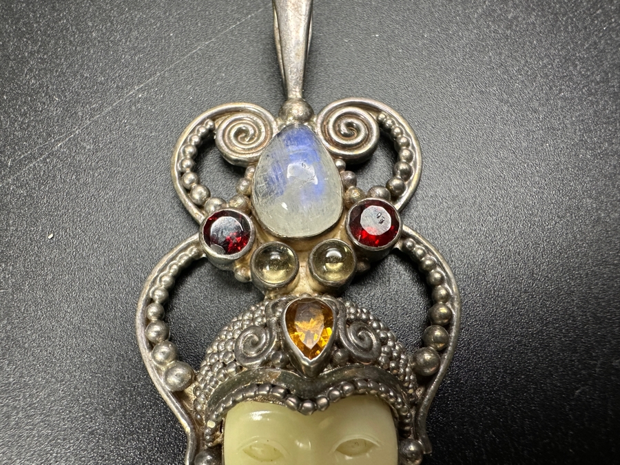 Sterling Silver Pendant With Stones 2.3'L 18.5g [Photo 3]