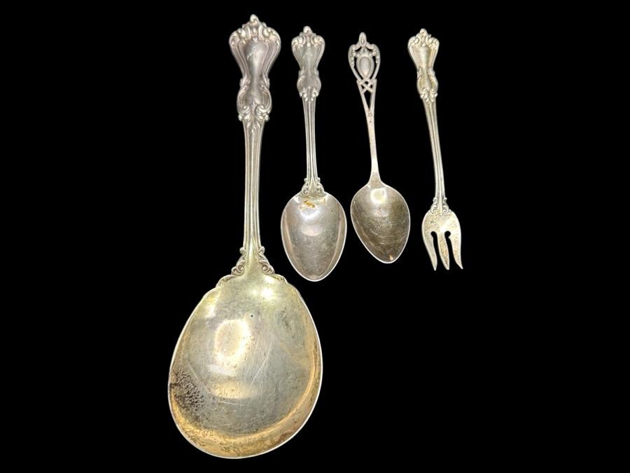 (3) Sterling Silver Spoons & (1) Sterling Silver Fork 160.5g Sterling Silver Melt Value $217