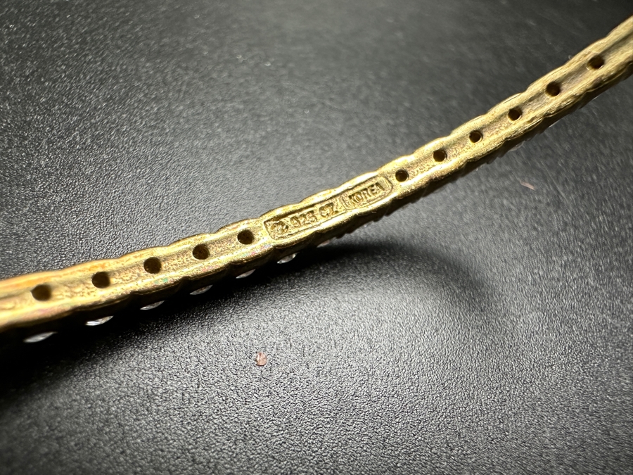 (4) Sterling Silver CZ Bangle Bracelets 3.5'W 77.7g [Photo 5]