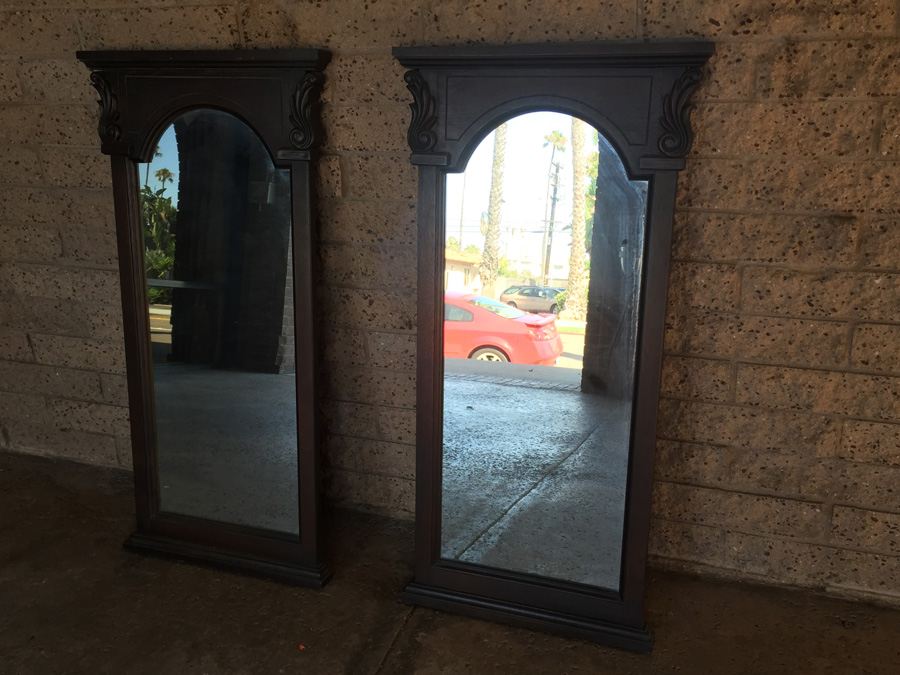 Pair of Wooden Mirrors [Photo 3]