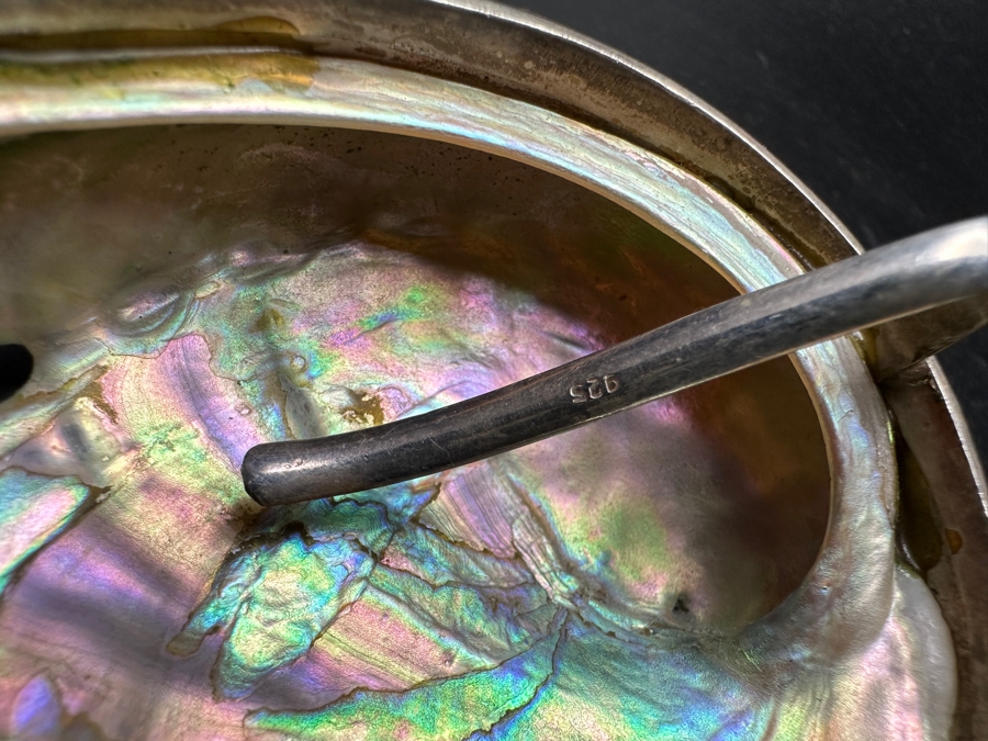 Sterling Silver Framed Abalone Shell Pendant 35.5g [Photo 4]