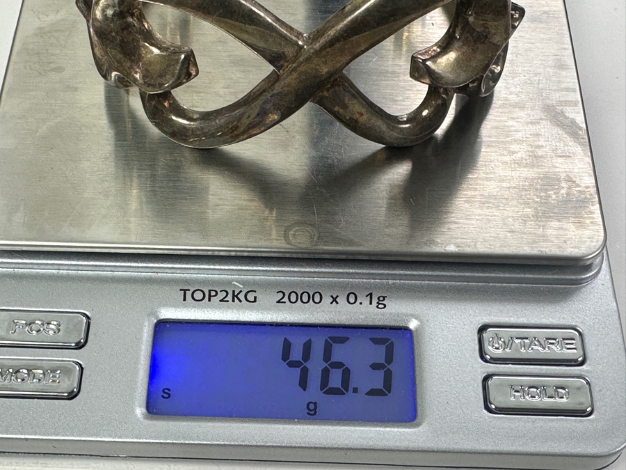 Sterling Silver Tiffany & Co Paloma Picasso Double Loving Heart Cuff Bracelet 46.3g [Photo 7]