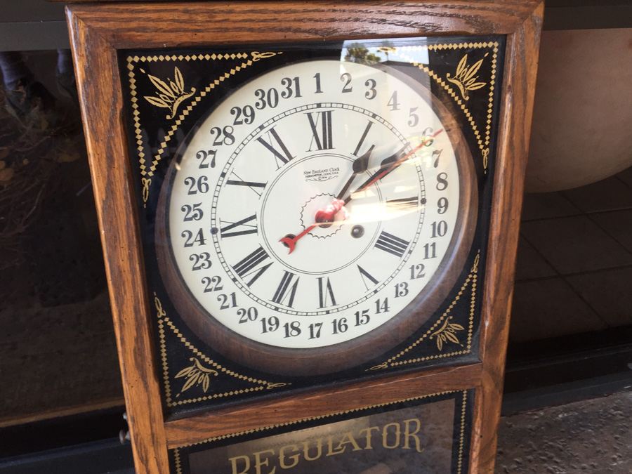 Reproduction Regulator Clock - New England Clock  Farmington, Conn. 1974 [Photo 4]