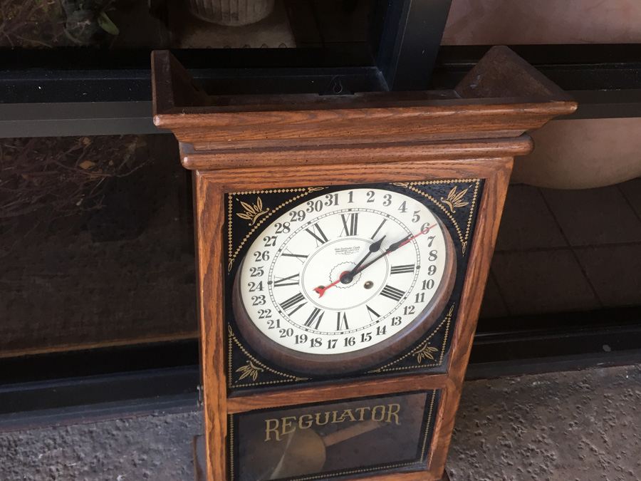 Reproduction Regulator Clock - New England Clock  Farmington, Conn. 1974 [Photo 6]