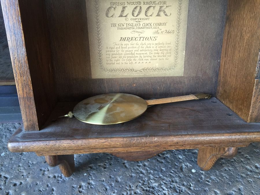 Reproduction Regulator Clock - New England Clock  Farmington, Conn. 1974 [Photo 10]