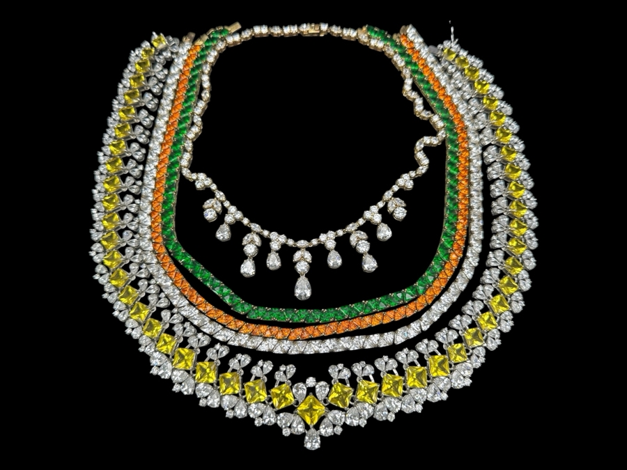 (5) CZ Costume Necklaces