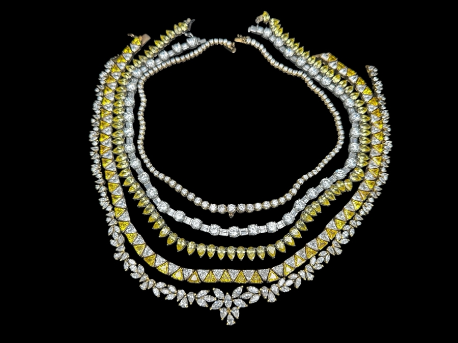 (5) CZ Costume Necklaces