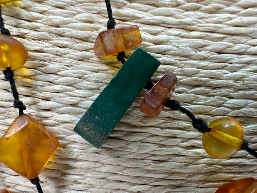 Amber & Malachite 24' Necklace [Photo 3]