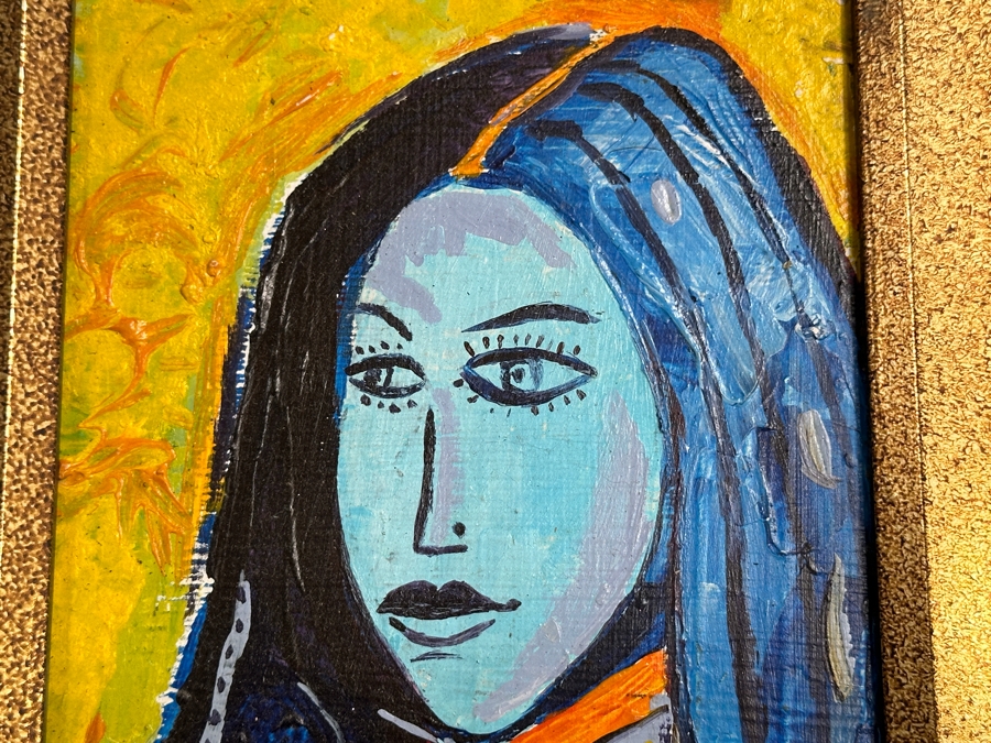 Aad Van Der Heyde (-2018, Dutch) Original Oil Painting On Board Titled 'Mathilde' Titled And Signed Verso Moorea (Island In French Polynesia) Dated 1996 5 X 7 Framed 13 X 15 [Photo 4]