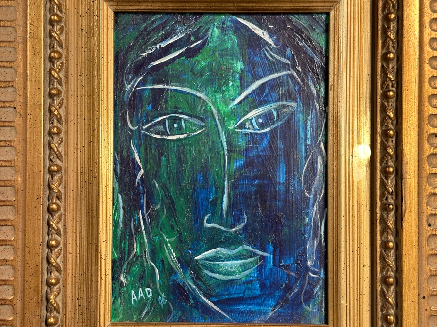 Aad Van Der Heyde (-2018, Dutch) Original Oil Painting On Board Titled 'Arii' Titled And Signed Verso Moorea (Island In French Polynesia) Dated 1996 5 X 7 Framed 13 X 15 [Photo 3]