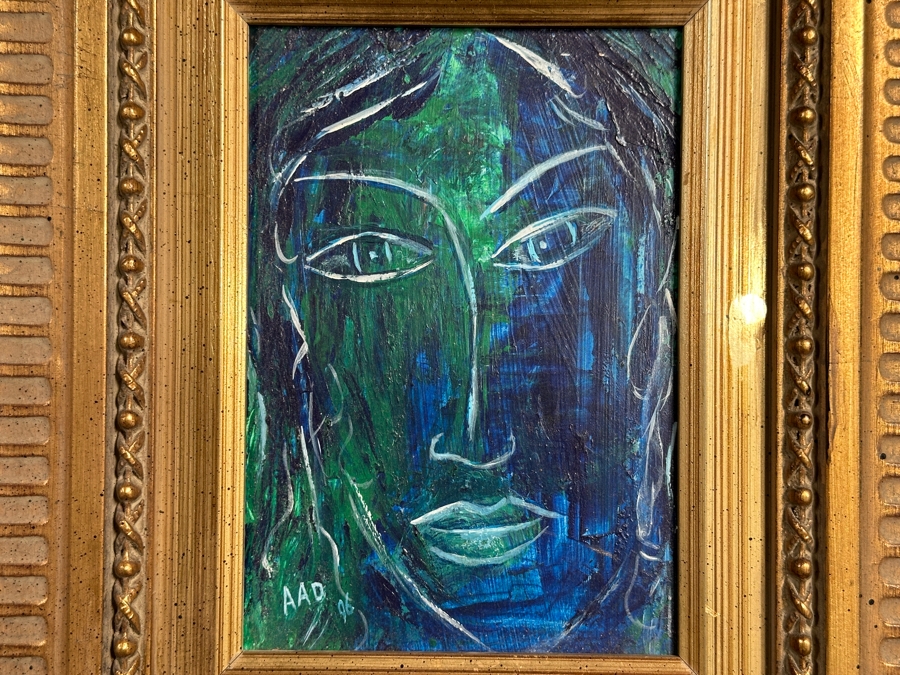 Aad Van Der Heyde (-2018, Dutch) Original Oil Painting On Board Titled 'Arii' Titled And Signed Verso Moorea (Island In French Polynesia) Dated 1996 5 X 7 Framed 13 X 15