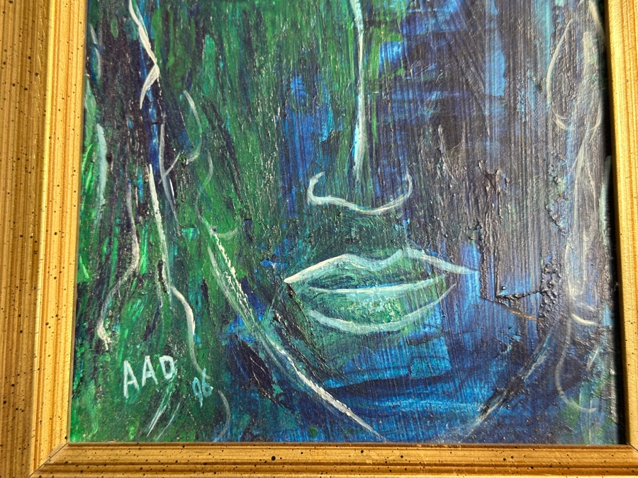 Aad Van Der Heyde (-2018, Dutch) Original Oil Painting On Board Titled 'Arii' Titled And Signed Verso Moorea (Island In French Polynesia) Dated 1996 5 X 7 Framed 13 X 15 [Photo 5]