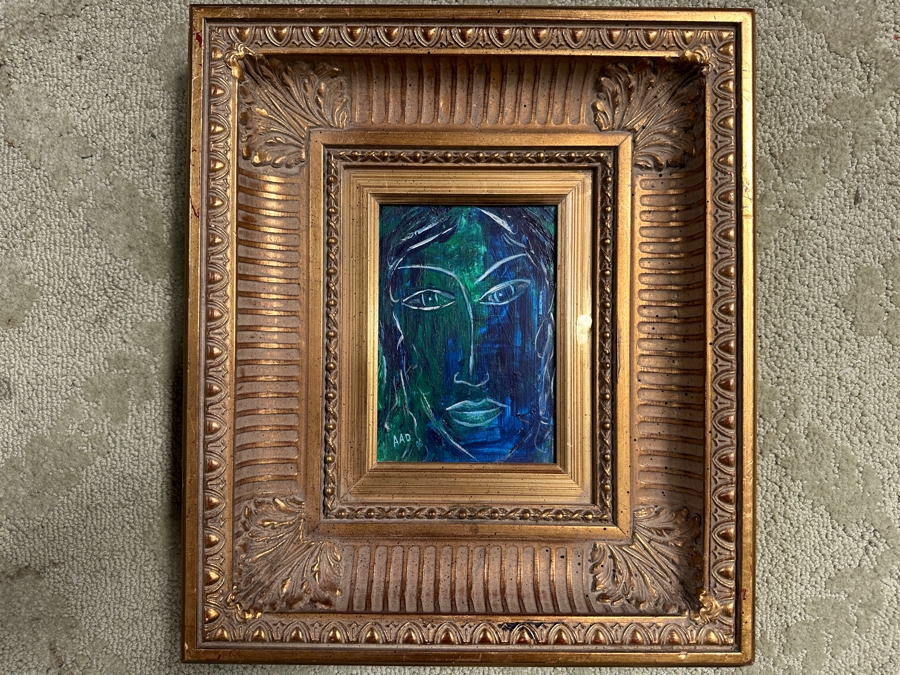 Aad Van Der Heyde (-2018, Dutch) Original Oil Painting On Board Titled 'Arii' Titled And Signed Verso Moorea (Island In French Polynesia) Dated 1996 5 X 7 Framed 13 X 15 [Photo 2]