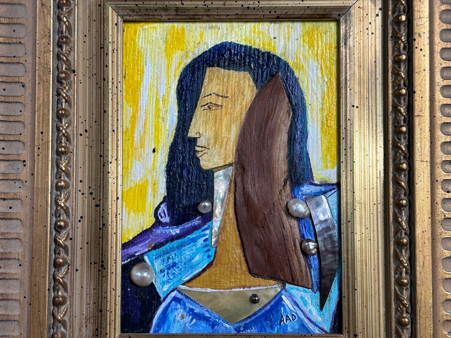 Aad Van Der Heyde (-2018, Dutch) Original Mixed Media Painting On Board Titled 'Moeata' Titled And Signed Verso Moorea (Island In French Polynesia) 5 X 7 Framed 13 X 15 [Photo 3]