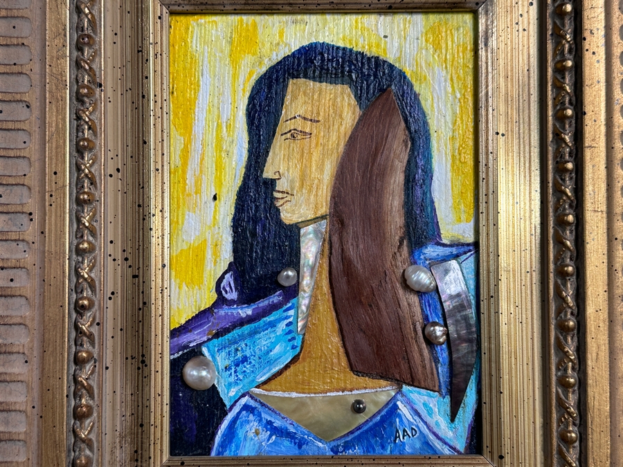 Aad Van Der Heyde (-2018, Dutch) Original Mixed Media Painting On Board Titled 'Moeata' Titled And Signed Verso Moorea (Island In French Polynesia) 5 X 7 Framed 13 X 15 [Photo 4]