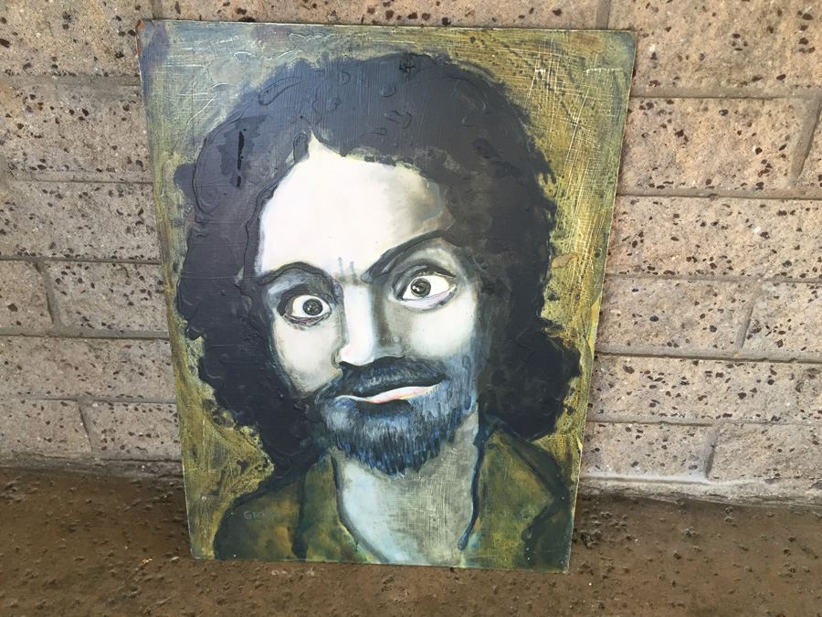 Original Painting by Grafa (La Jolla, CA Artist Deceased) of Charles Manson 1970 [Photo 6]