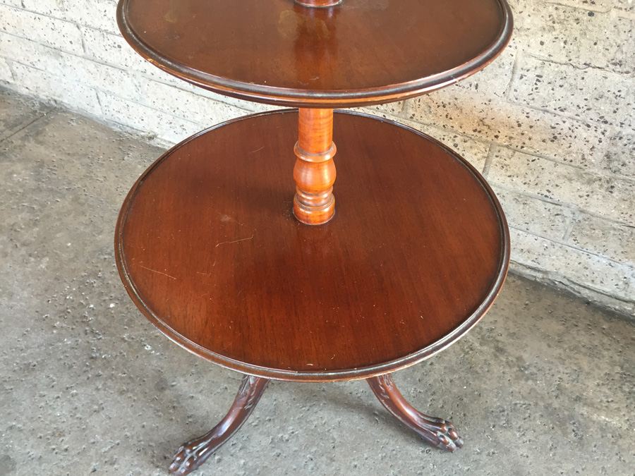 Chippendale Style Mahogany 3-Tier Dumb Waiter [Photo 7]