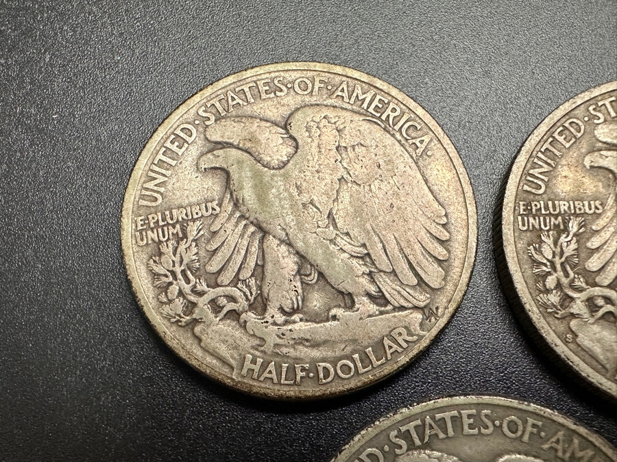 (3) Standing Walking Liberty Silver Half Dollars:  1937, 1937 S & 1937 D [Photo 6]