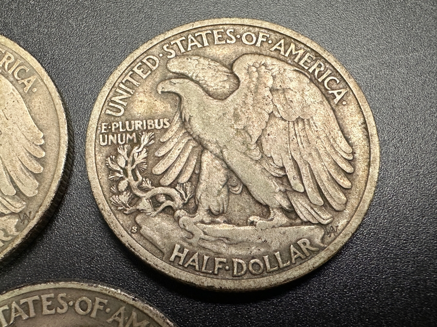 (3) Standing Walking Liberty Silver Half Dollars:  1937, 1937 S & 1937 D [Photo 7]