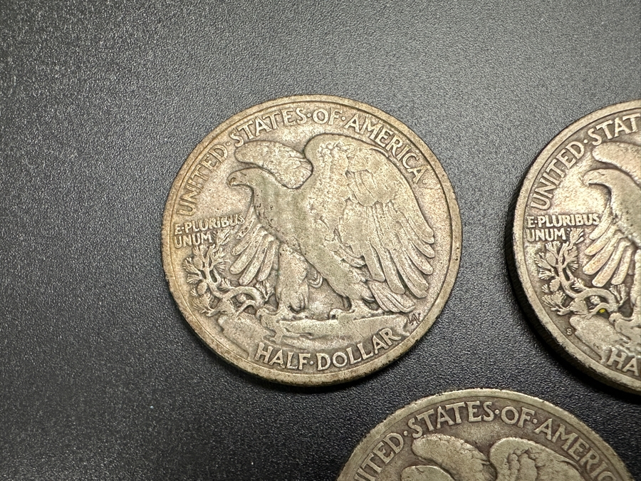 (3) Standing Walking Liberty Silver Half Dollars:  1938, 1939 S & 1939 D [Photo 6]