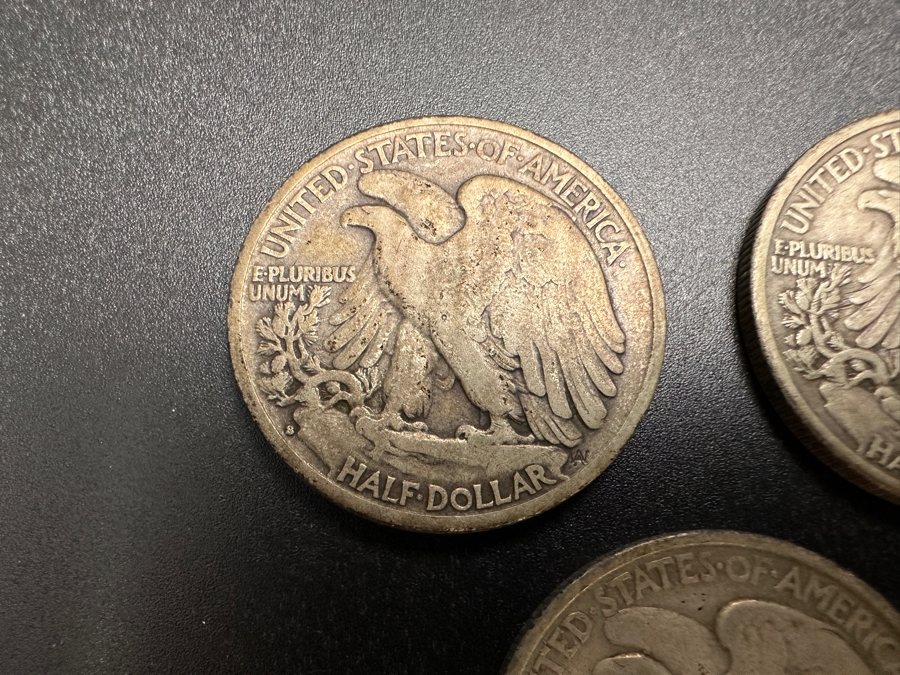 (3) Standing Walking Liberty Silver Half Dollars:  1940 S, 1941 S & 1941 S [Photo 7]