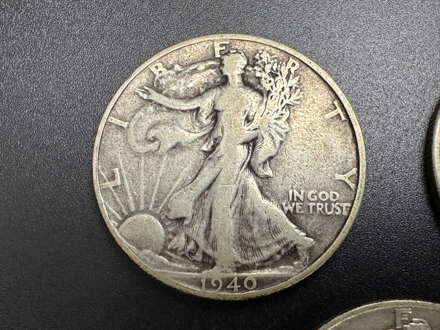 (3) Standing Walking Liberty Silver Half Dollars:  1940 S, 1941 S & 1941 S [Photo 2]