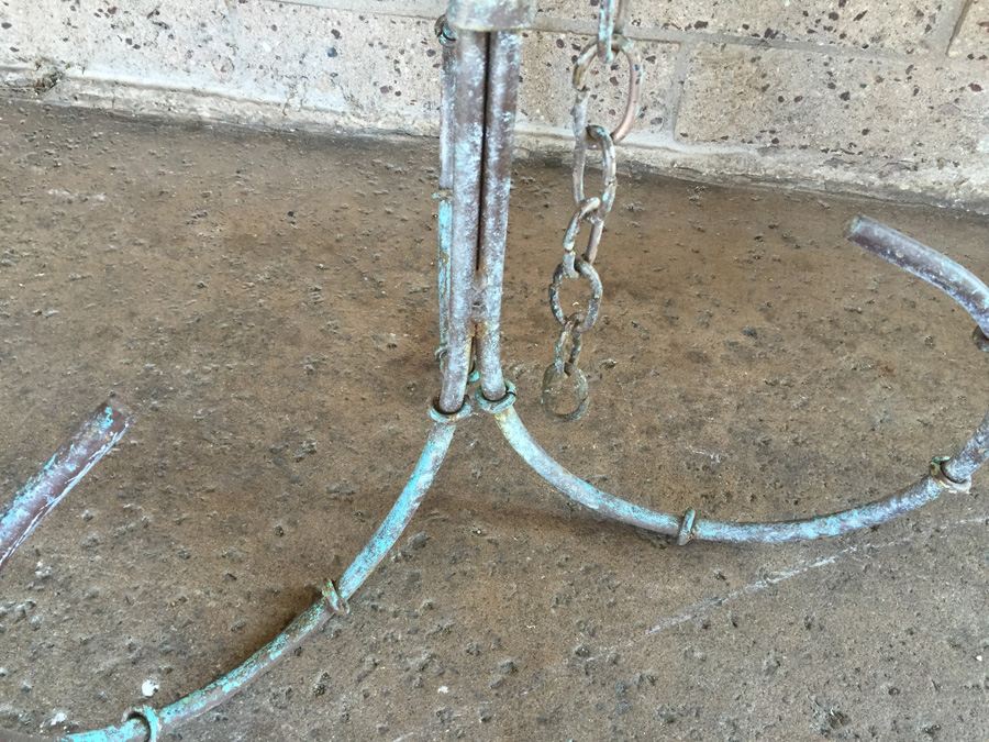 Vintage Tall Wrought Iron Planter with Chain [Photo 6]