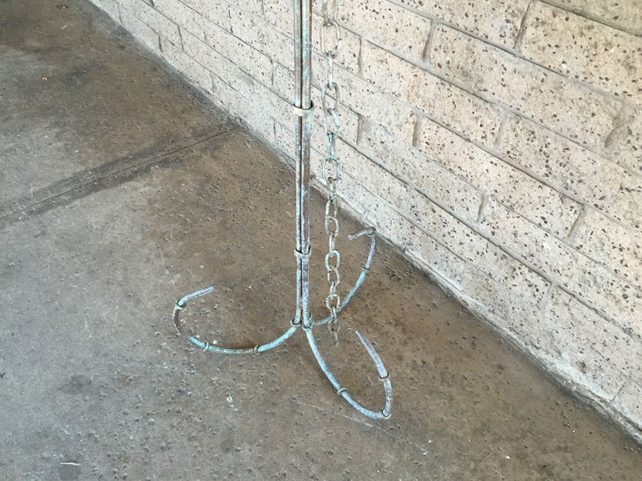 Vintage Tall Wrought Iron Planter with Chain [Photo 8]