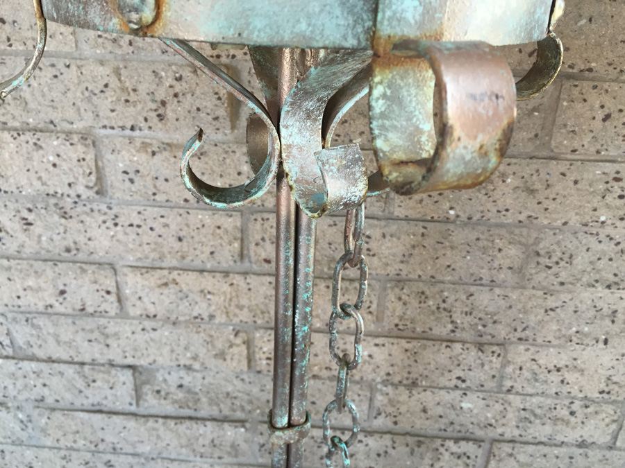 Vintage Tall Wrought Iron Planter with Chain [Photo 5]