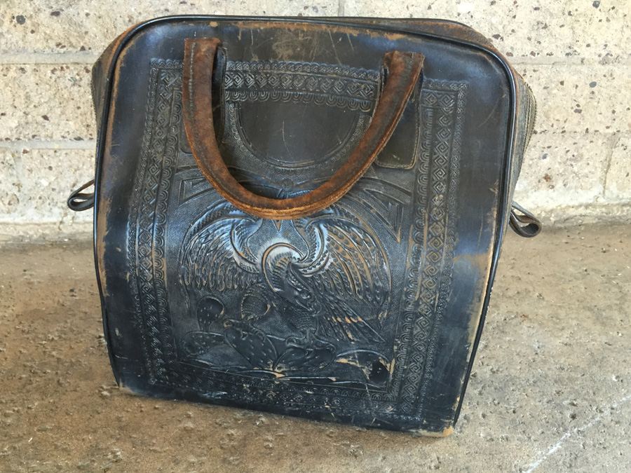 Vintage Leather Bowling Bag