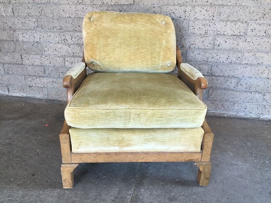 Cushioned Chair With Cane Back and Cane Sides (Very Heavy and Solid)