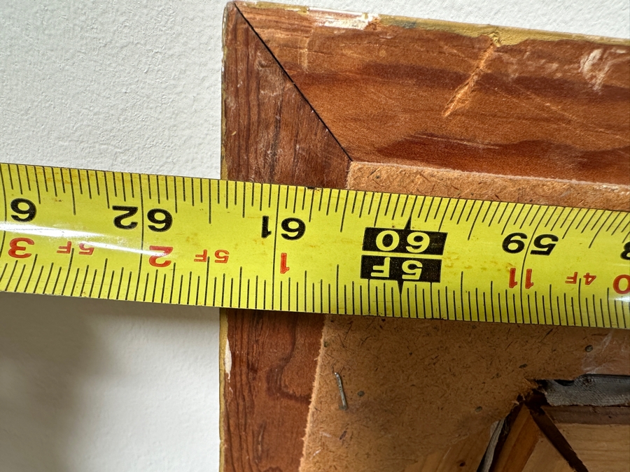 Stunning Original Oil Painting On Canvas Of Horses With Jockeys Racing At A Track Signed 'Bueno' 1962 Lower Right - Provenance From The Former Owner Of The Hotel Del Coronado 55 X 35 Framed 61.5 X 42 [Photo 19]