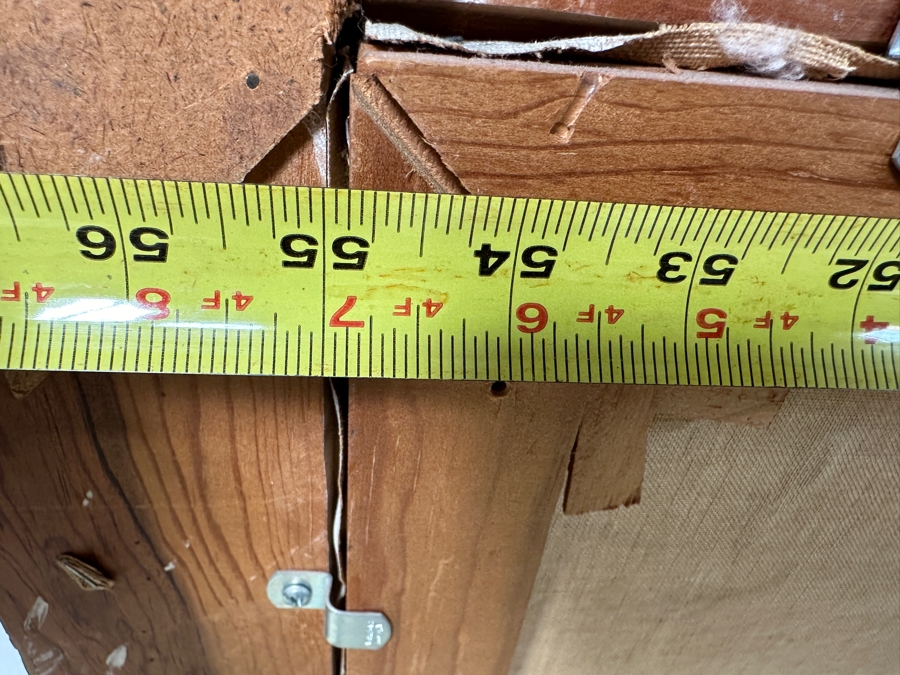 Stunning Original Oil Painting On Canvas Of Horses With Jockeys Racing At A Track Signed 'Bueno' 1962 Lower Right - Provenance From The Former Owner Of The Hotel Del Coronado 55 X 35 Framed 61.5 X 42 [Photo 17]