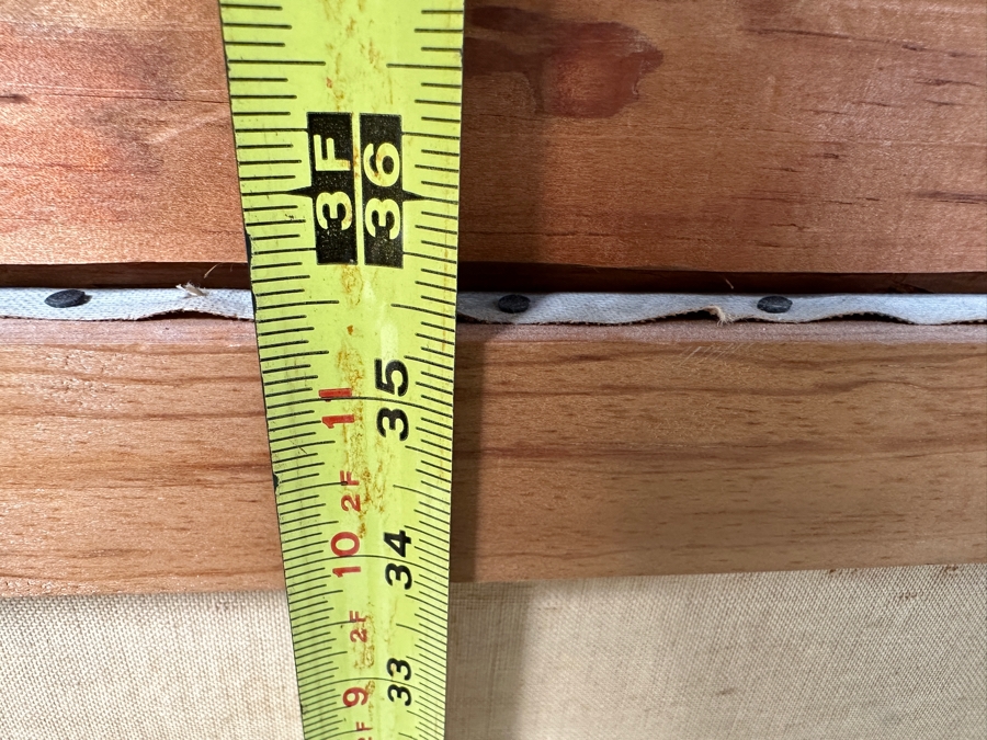 Stunning Original Oil Painting On Canvas Of Horses With Jockeys Racing At A Track Signed 'Bueno' 1962 Lower Right - Provenance From The Former Owner Of The Hotel Del Coronado 55 X 35 Framed 61.5 X 42 [Photo 18]