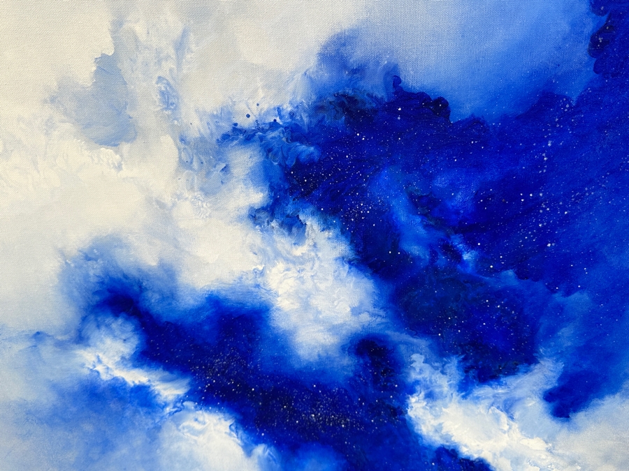 Peter Everly Original Acrylic Painting On Canvas Of The Heavens Above Surrealist Painting 60 X 48 [Photo 7]