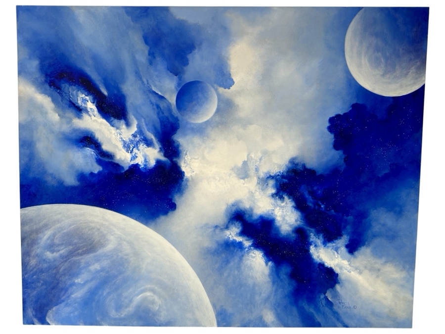 Peter Everly Original Acrylic Painting On Canvas Of The Heavens Above Surrealist Painting 60 X 48