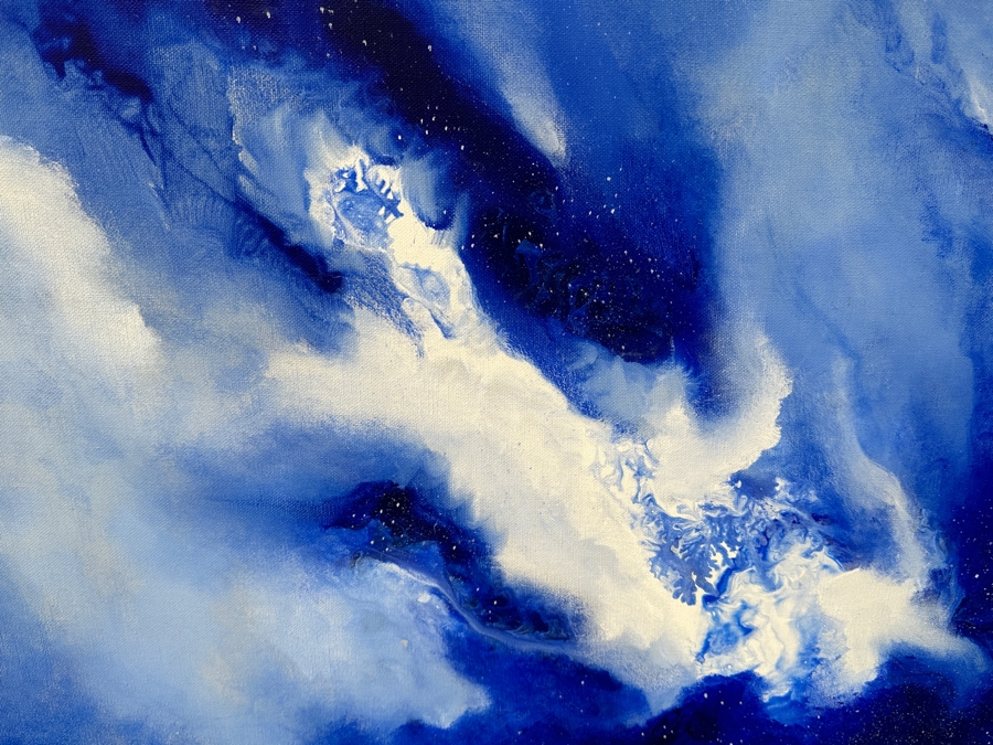 Peter Everly Original Acrylic Painting On Canvas Of The Heavens Above Surrealist Painting 60 X 48 [Photo 2]