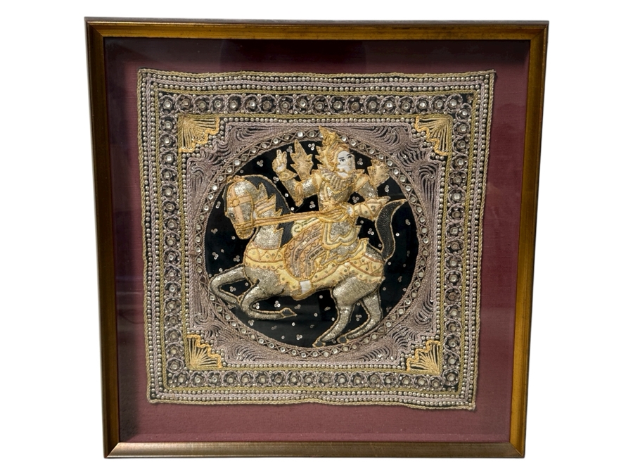 Just Added - Framed Burmese Kalaga Tapestry 24 X 24 [Photo 2]