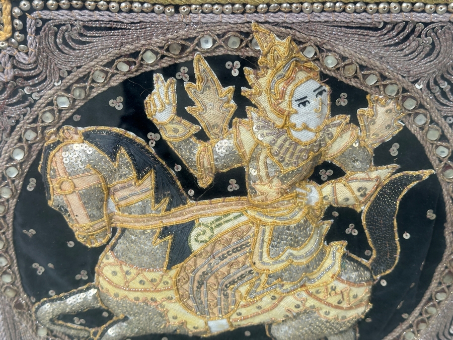 Just Added - Framed Burmese Kalaga Tapestry 24 X 24 [Photo 4]