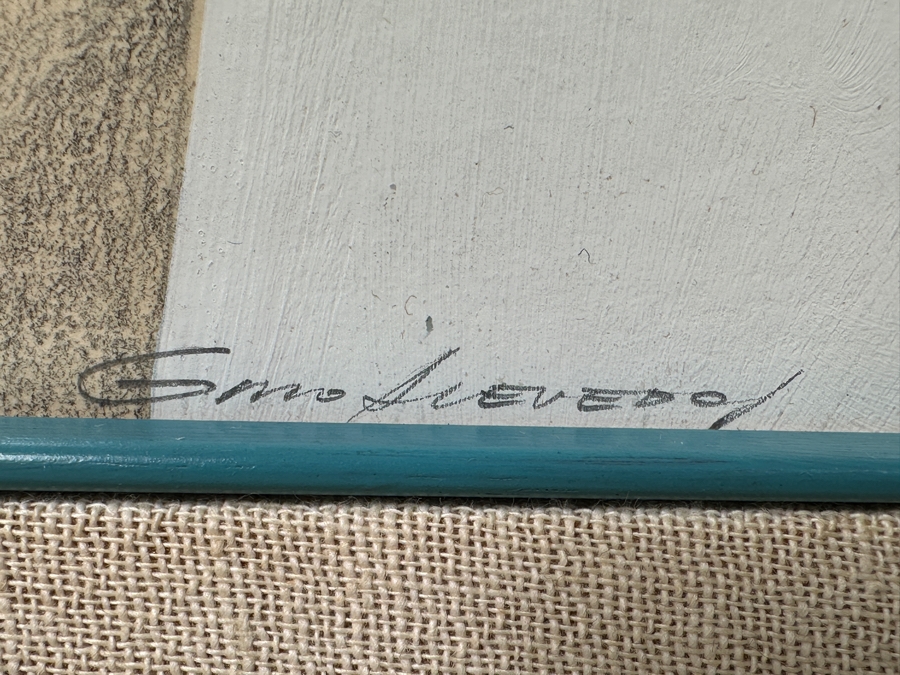 Just Added - Guillermo (GMO) Acevedo (1920-1988, Peruvian/American) Original Mixed Media Painting On Paper 24 X 36 Framed 32 X 44 [Photo 10]