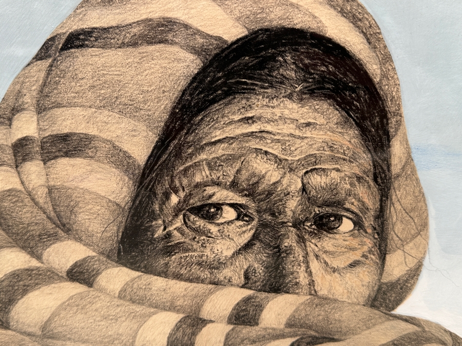 Just Added - Guillermo (GMO) Acevedo (1920-1988, Peruvian/American) Original Mixed Media Painting On Paper 24 X 36 Framed 32 X 44 [Photo 3]