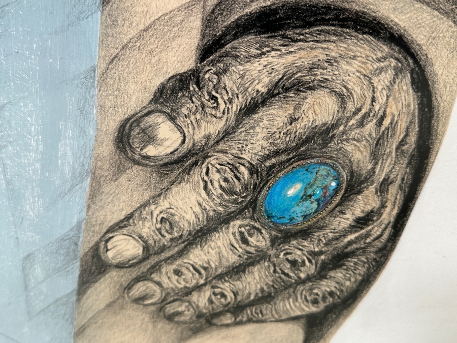 Just Added - Guillermo (GMO) Acevedo (1920-1988, Peruvian/American) Original Mixed Media Painting On Paper 24 X 36 Framed 32 X 44 [Photo 6]