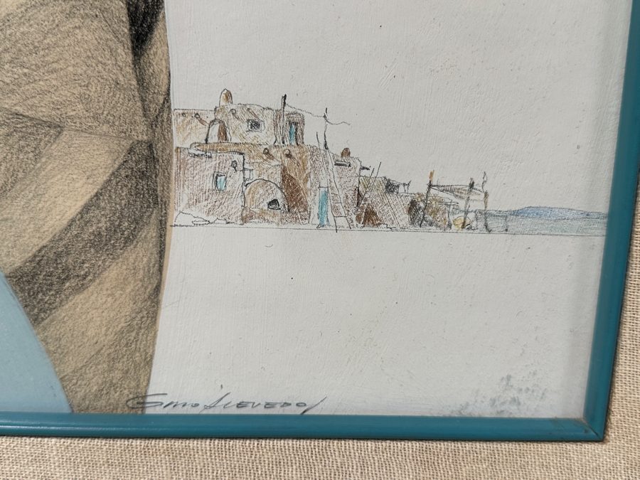 Just Added - Guillermo (GMO) Acevedo (1920-1988, Peruvian/American) Original Mixed Media Painting On Paper 24 X 36 Framed 32 X 44 [Photo 8]