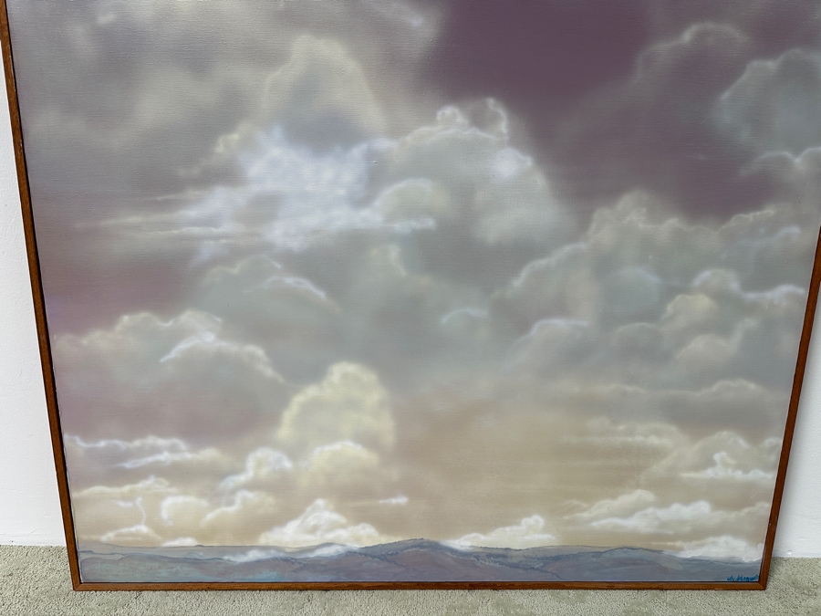 Just Added - Jim Warren (Born 1949, Florida) Original Oil On Canvas Seascape Painting Of The Sky And Clouds Signed Lower Right Dated 1980 48 X 60 [Photo 4]
