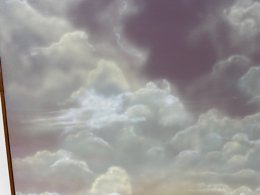 Just Added - Jim Warren (Born 1949, Florida) Original Oil On Canvas Seascape Painting Of The Sky And Clouds Signed Lower Right Dated 1980 48 X 60 [Photo 2]