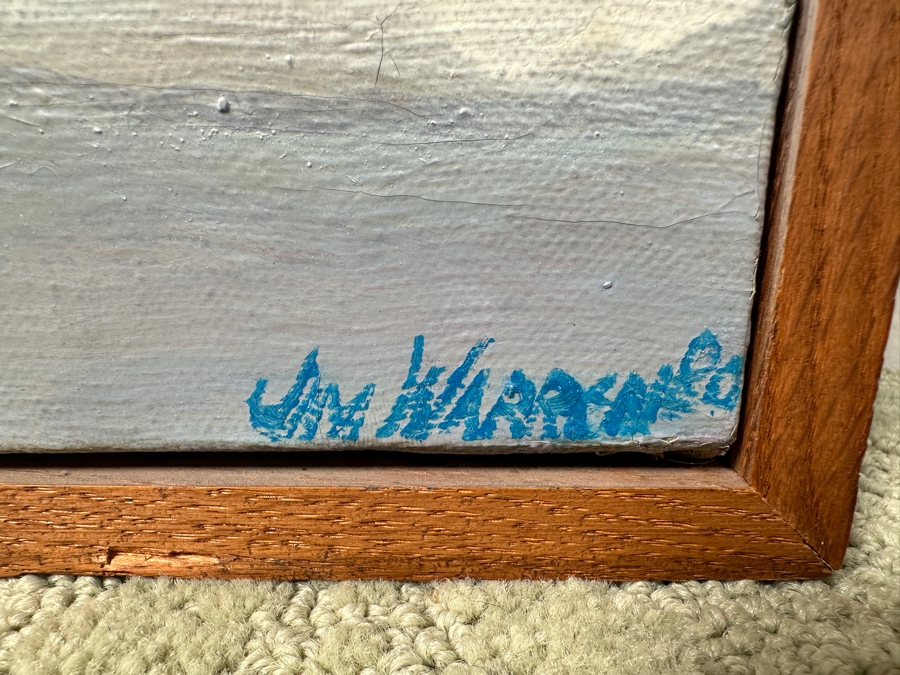 Just Added - Jim Warren (Born 1949, Florida) Original Oil On Canvas Seascape Painting Of The Sky And Clouds Signed Lower Right Dated 1980 48 X 60 [Photo 7]