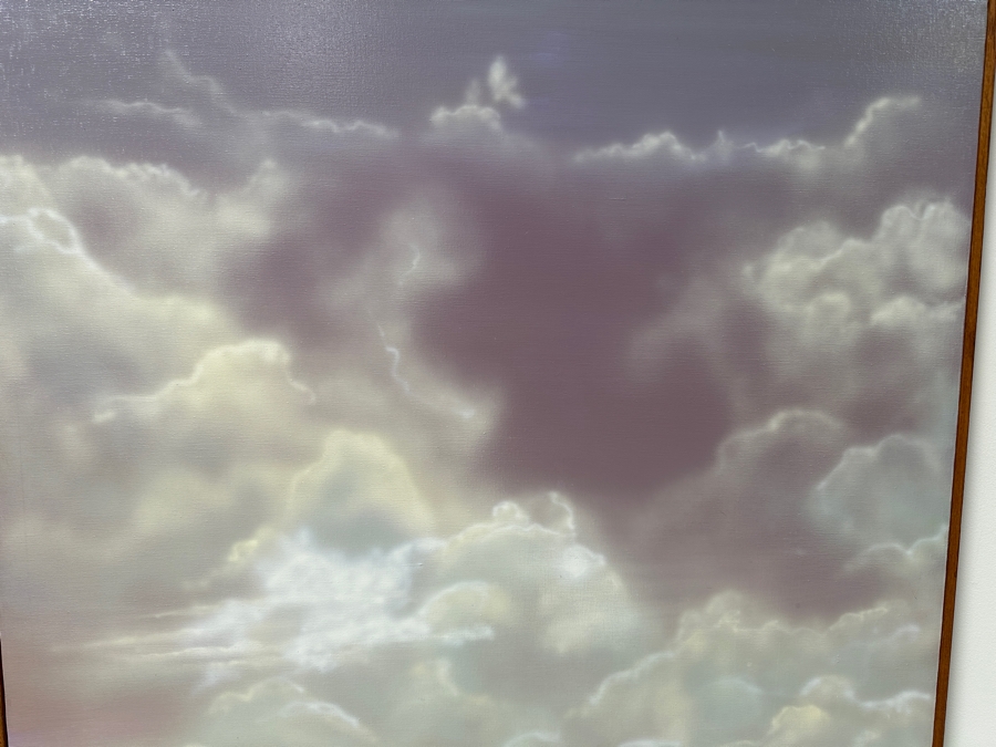 Just Added - Jim Warren (Born 1949, Florida) Original Oil On Canvas Seascape Painting Of The Sky And Clouds Signed Lower Right Dated 1980 48 X 60 [Photo 3]
