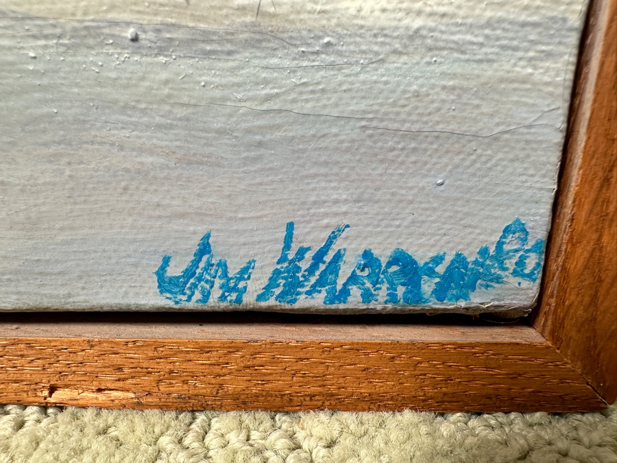 Just Added - Jim Warren (Born 1949, Florida) Original Oil On Canvas Seascape Painting Of The Sky And Clouds Signed Lower Right Dated 1980 48 X 60 [Photo 6]